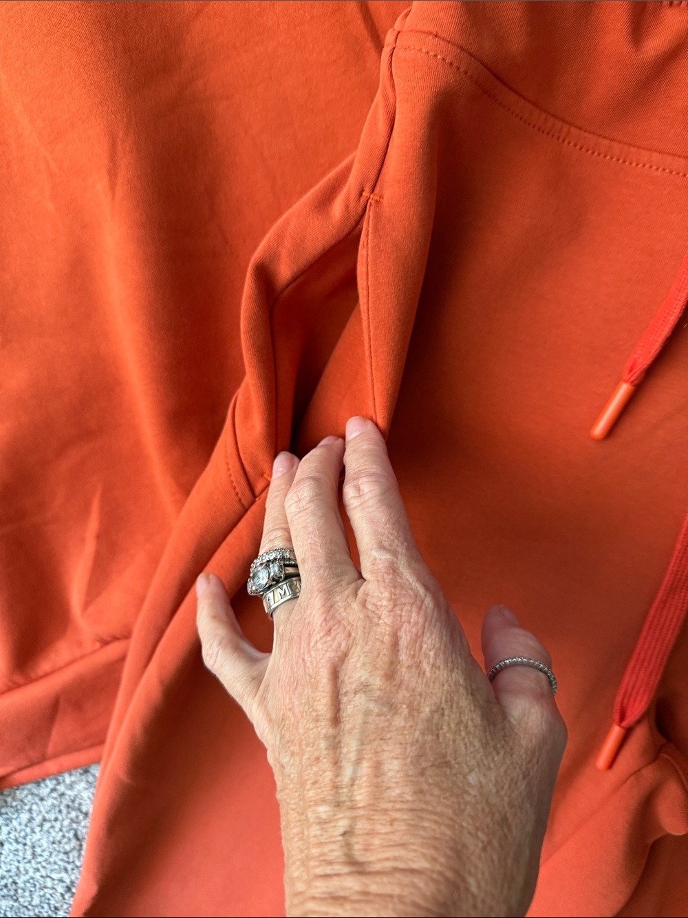 Women's Drawstring Track Pants and Pullover Sweat Set - Orange - Picture 4 of 7